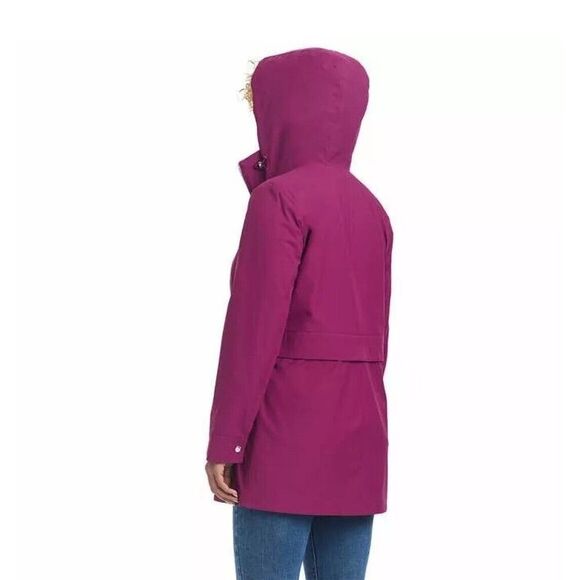 NWT Vince Camuto Womens Chic Hooded Rain Jacket Water Wind Resistant Pink, M - Picture 4 of 7